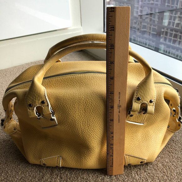Cole Haan Village Satchel, Yellow Pebble Leather - Picture 6 of 16